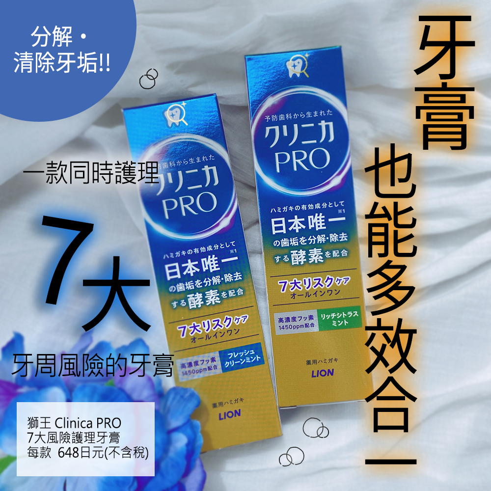重預防的日常口腔護理牙膏~Lion Clinica PRO