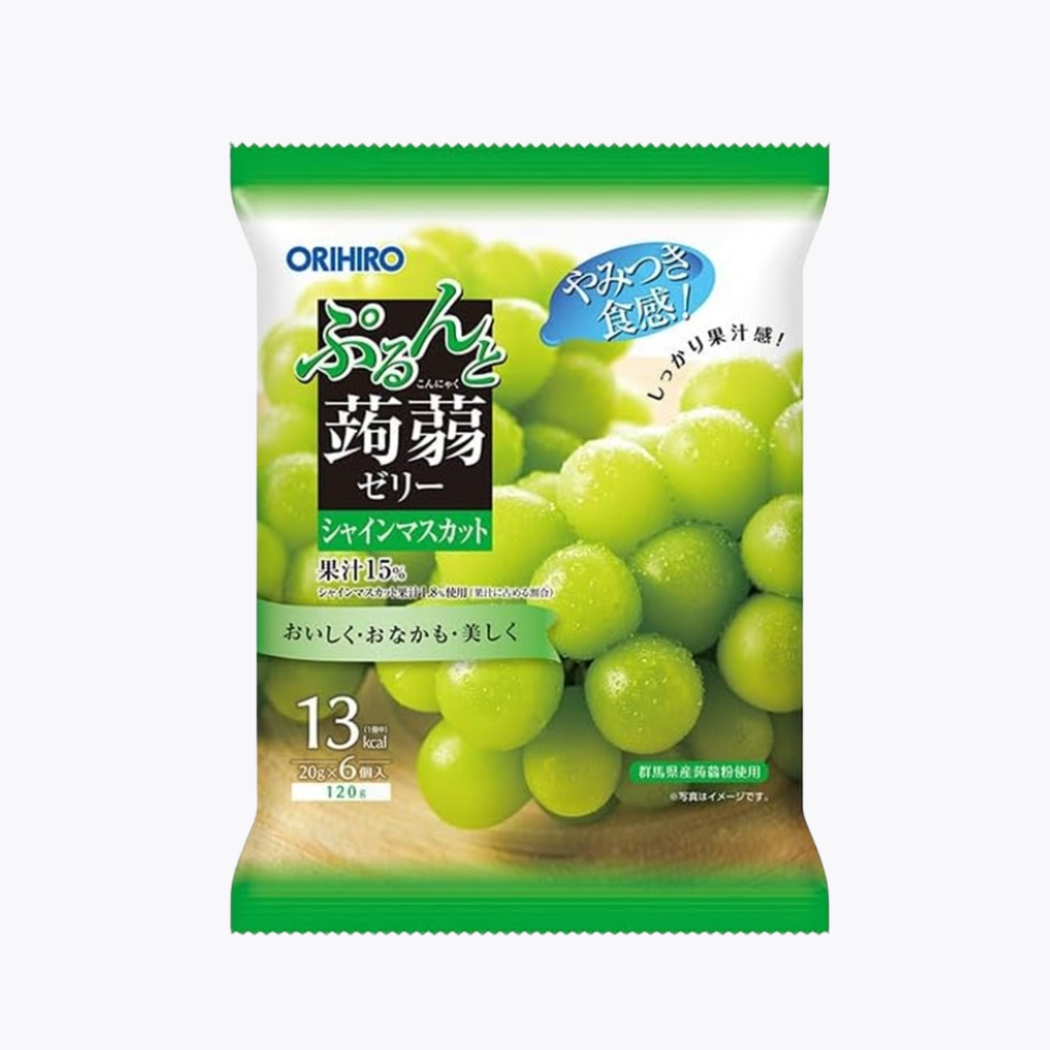 ORIHIRO 擠壓式蒟蒻果凍 麝香葡萄口味 120g(20g×6入)