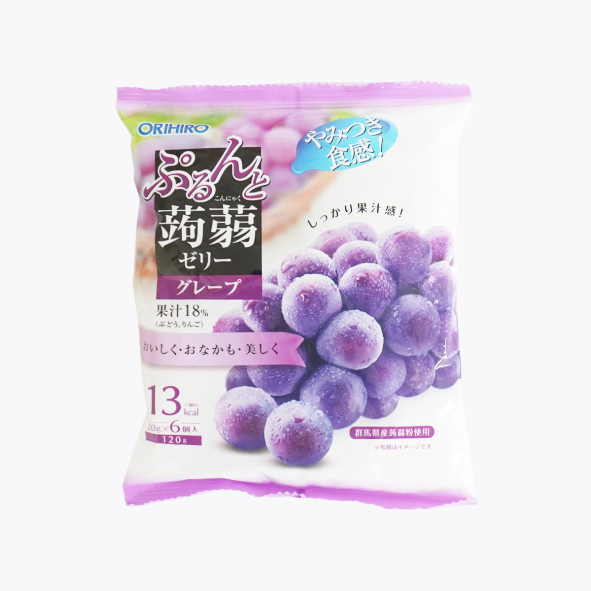 ORIHIRO 擠壓式蒟蒻果凍 葡萄味 20g×6袋