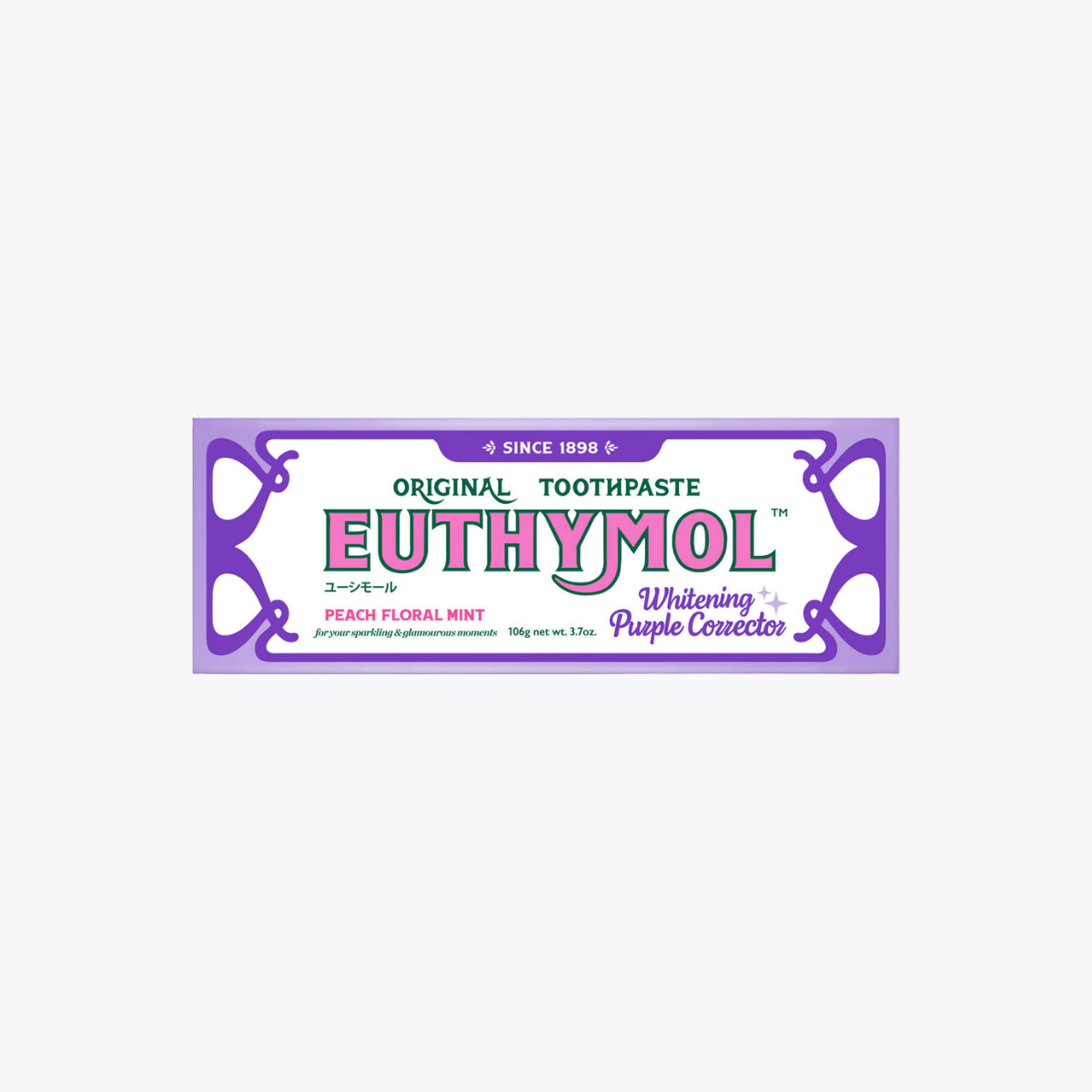【醫藥部外品】EUTHYMOL White Purple 藥用 經典奢護牙膏 紫色 花漾沁桃薄荷口味 106g