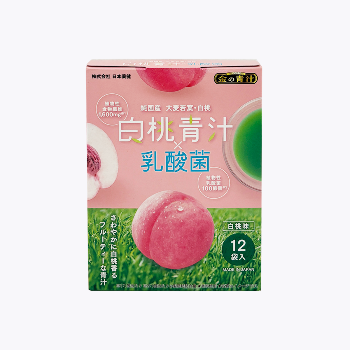 日本藥健 金的青汁 乳酸菌白桃青汁 12包 78g