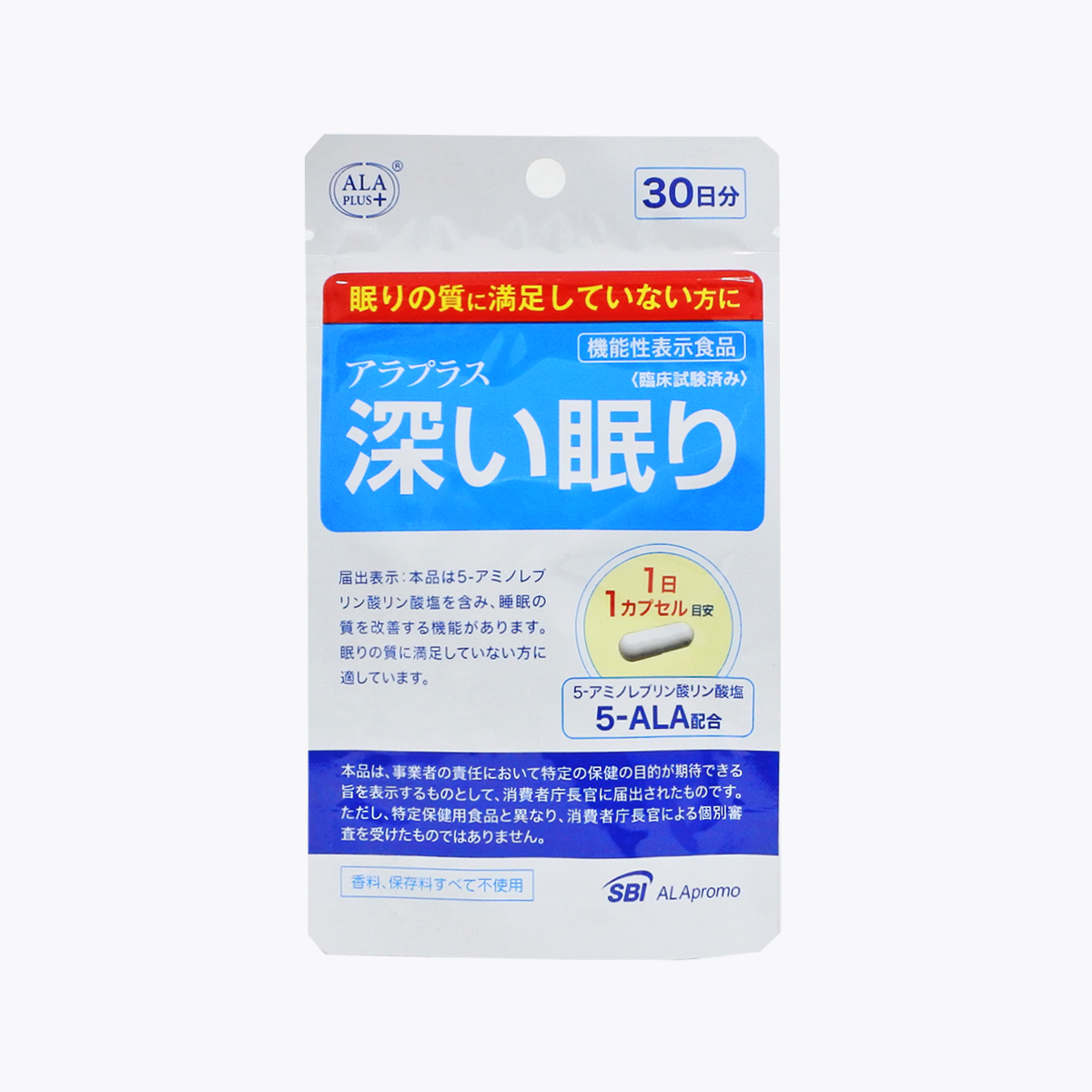 機能性表示食品】SBI ALAPromo 5-ALA 助眠錠30粒30日