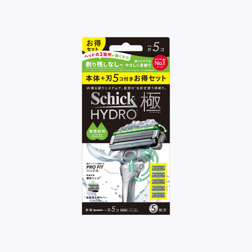 Schick Hydro 極 敏感肌膚適用刮鬍刀組合包 本體+刀片5個