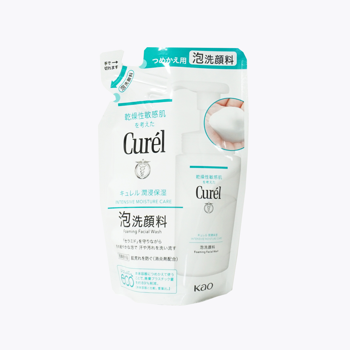 【醫藥部外品】Kao花王 Curél珂潤 潤浸保濕洗顏慕絲 補充包 130ml