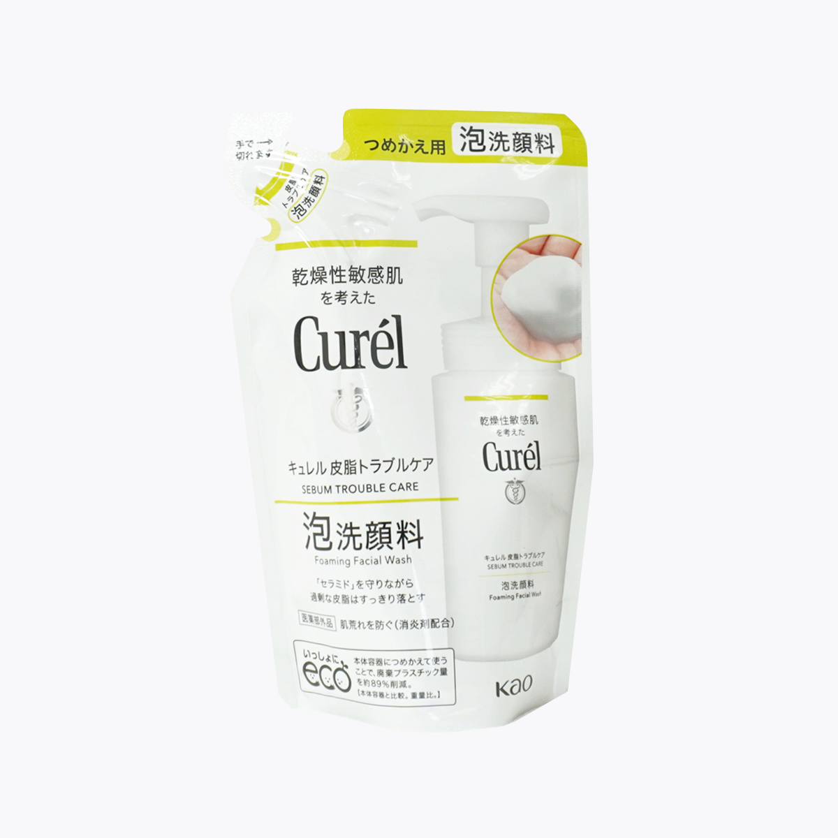 【醫藥部外品】Kao花王 Curél珂潤 控油保濕洗顏慕絲 補充包 130ml