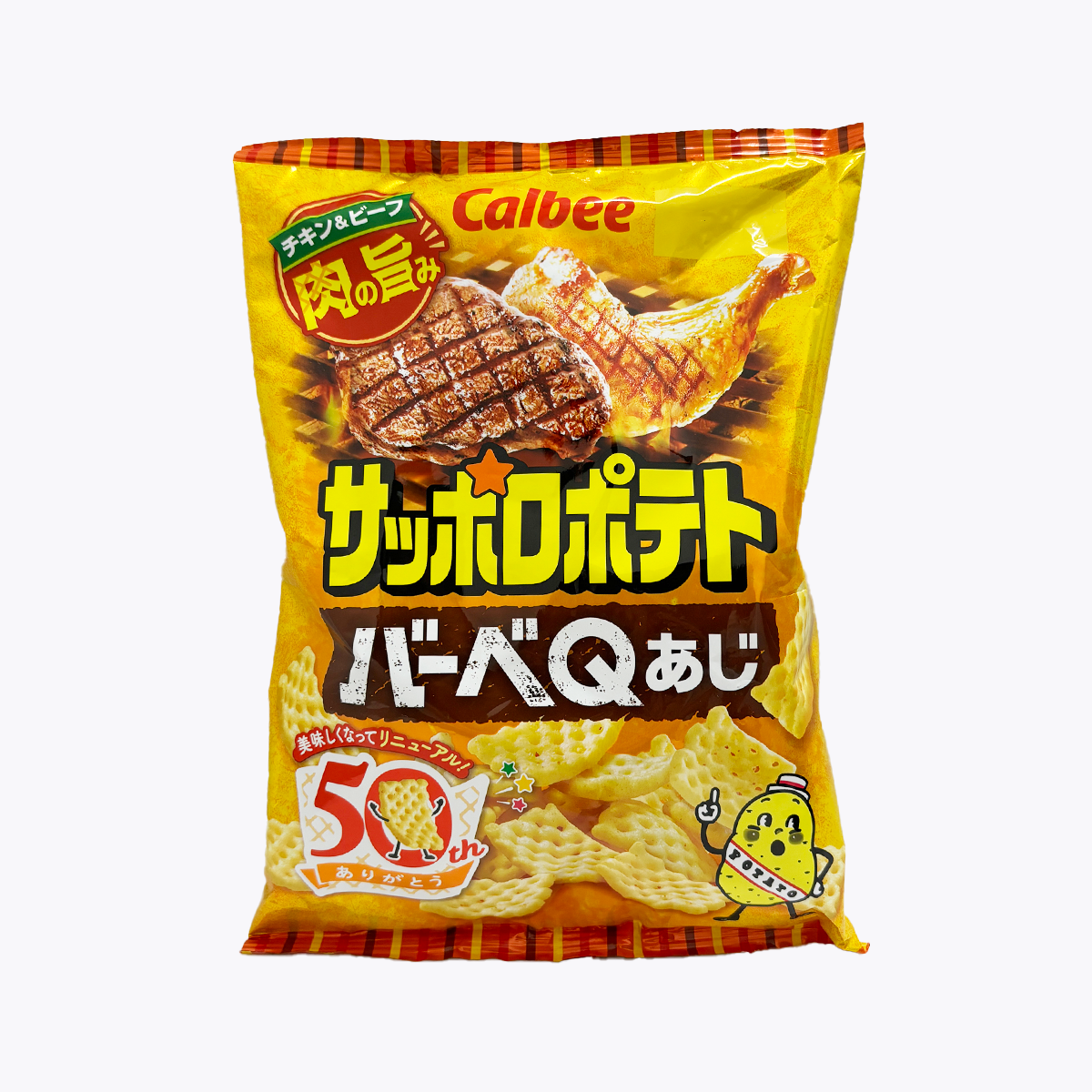 Calbee 卡樂比 SAPPORO POTATO札幌薯條 格狀洋芋片 BBQ風味 72g