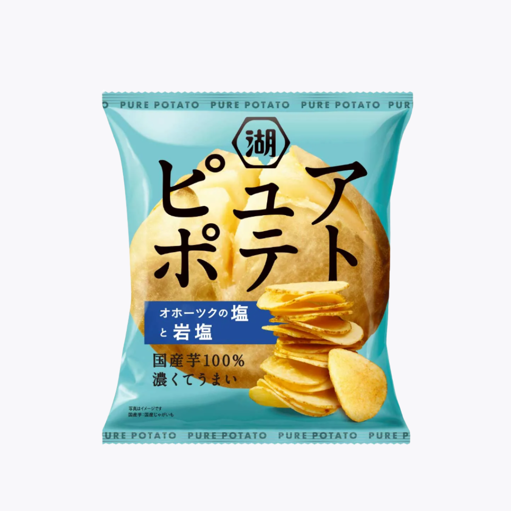 湖池屋 純粹薯 洋芋片 鄂霍次克海鹽與岩鹽風味 55g