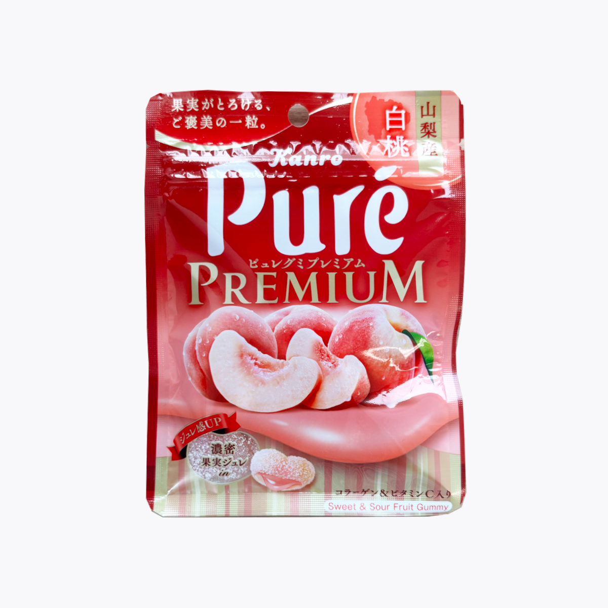 Kanro 甘樂 Pure Premium 奢華鮮果實軟糖 山梨產白桃口味 54g