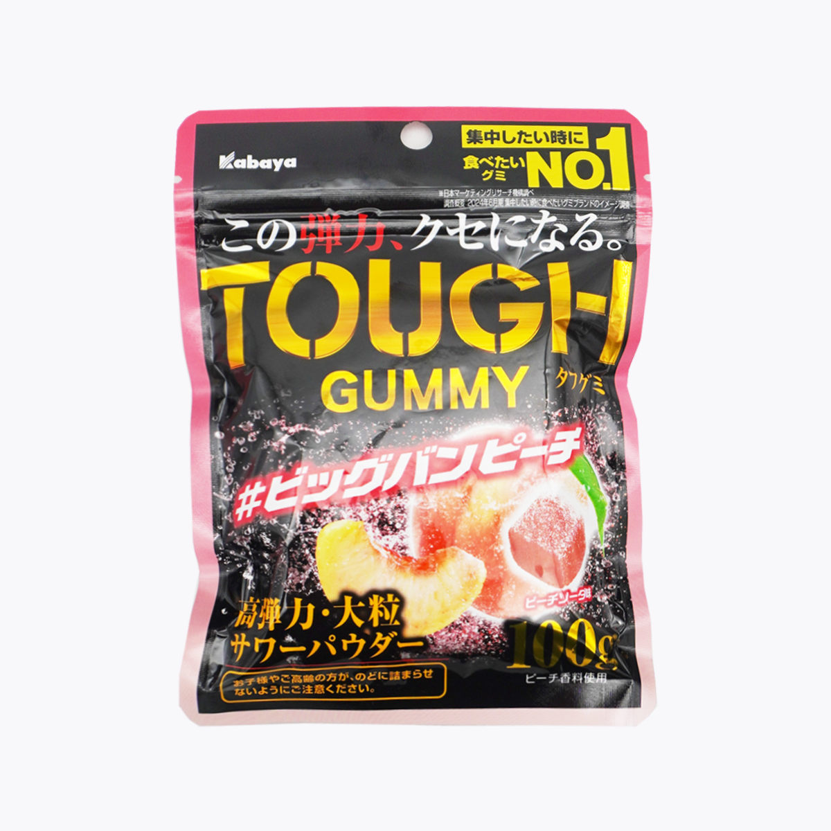 Kabaya卡巴 TOUGH GUMMY 超彈力軟糖 Big Bang 炸裂水蜜桃口味 100g