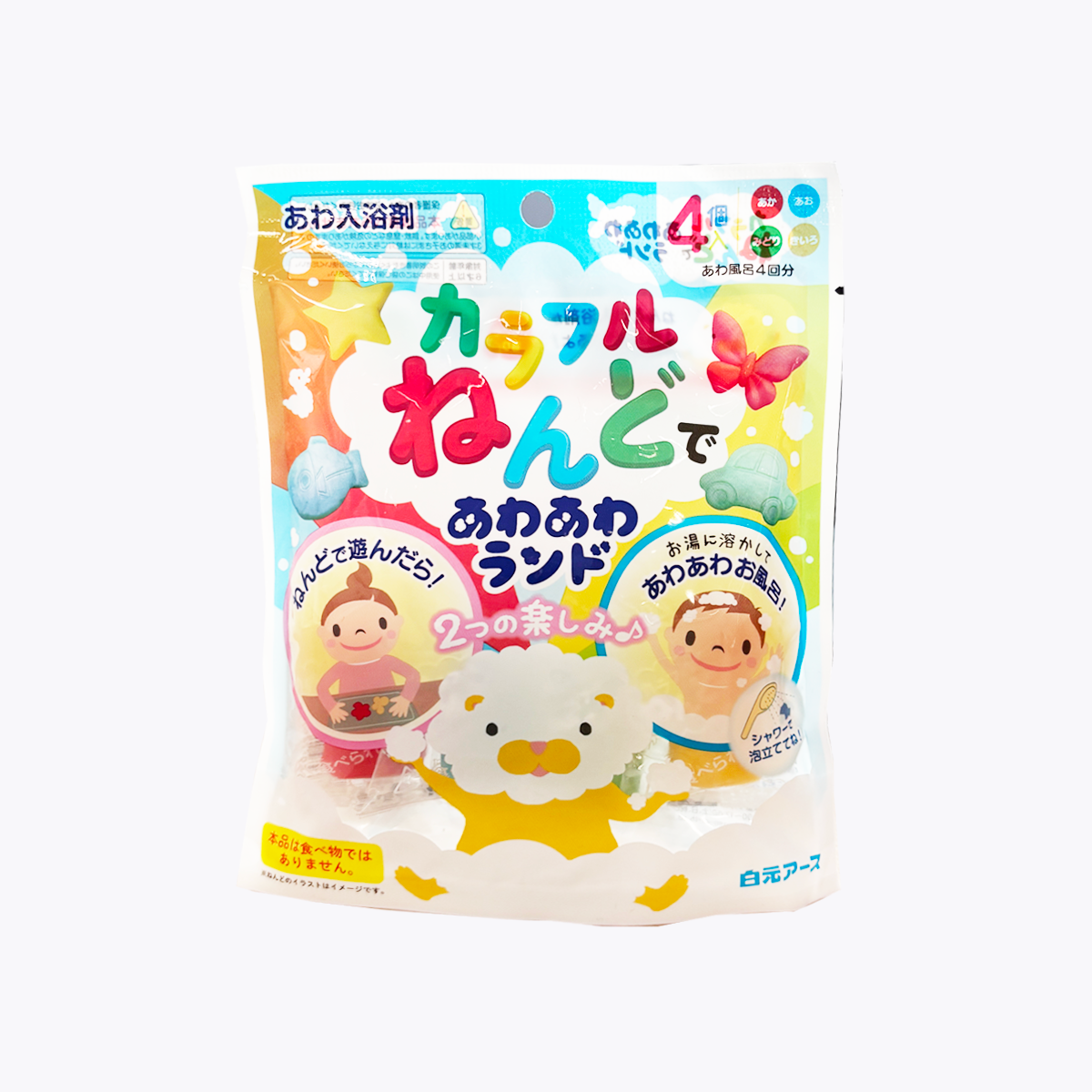 白元 彩色黏土泡泡樂 泡泡浴 入浴劑 4入