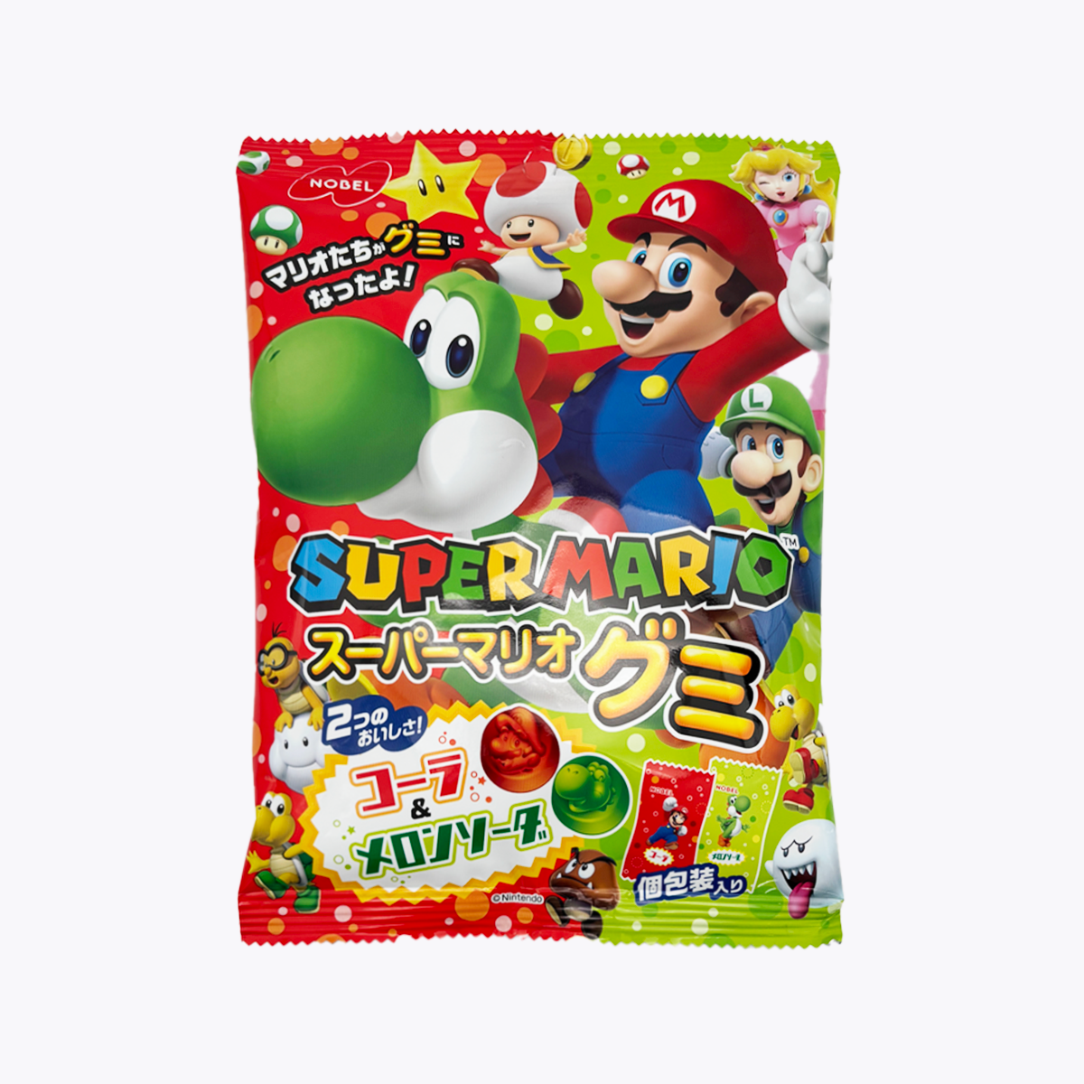 Nobel 諾貝爾製菓 超級超級瑪利歐 軟糖 可樂&哈密瓜汽水口味 85g