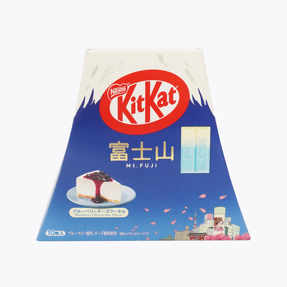 日本雀巢 KitKat 藍莓起司蛋糕口味 巧克力威化餅 富士山包裝 10入