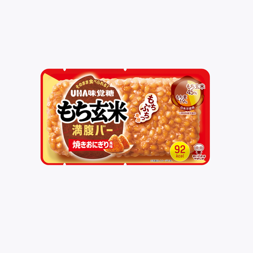 UHA 味覺糖 日本糯麥 飽腹能量棒 玄米 烤飯糰風味 低卡 92kcal 55g