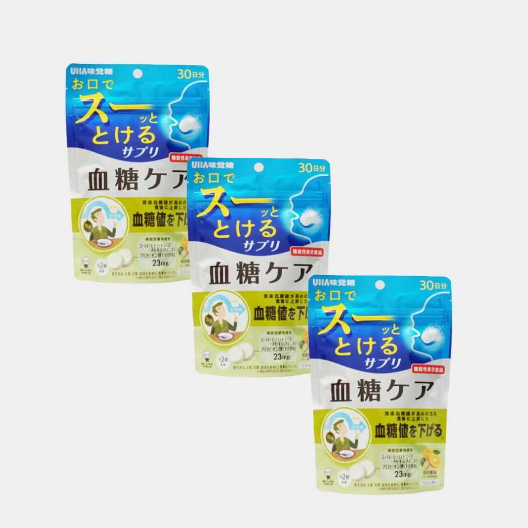 「旧品」【感謝特賣】【機能性表示食品】UHA 味覺糖 瞬間融化系列 降血糖 60粒 30日分 3個特惠裝