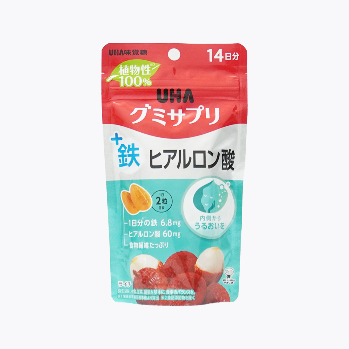 UHA 味覺糖 鐵+玻尿酸軟糖(荔枝口味 )28粒 14日分