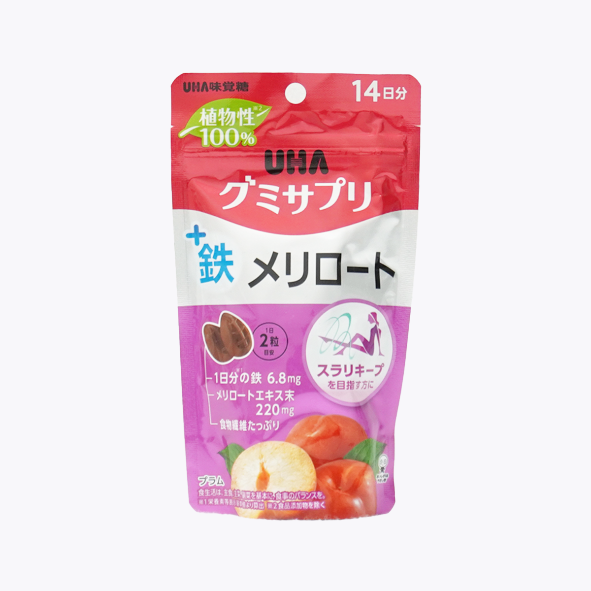 UHA 味覺糖 鐵+黃香草木樨軟糖(梅子口味 )28粒 14日分