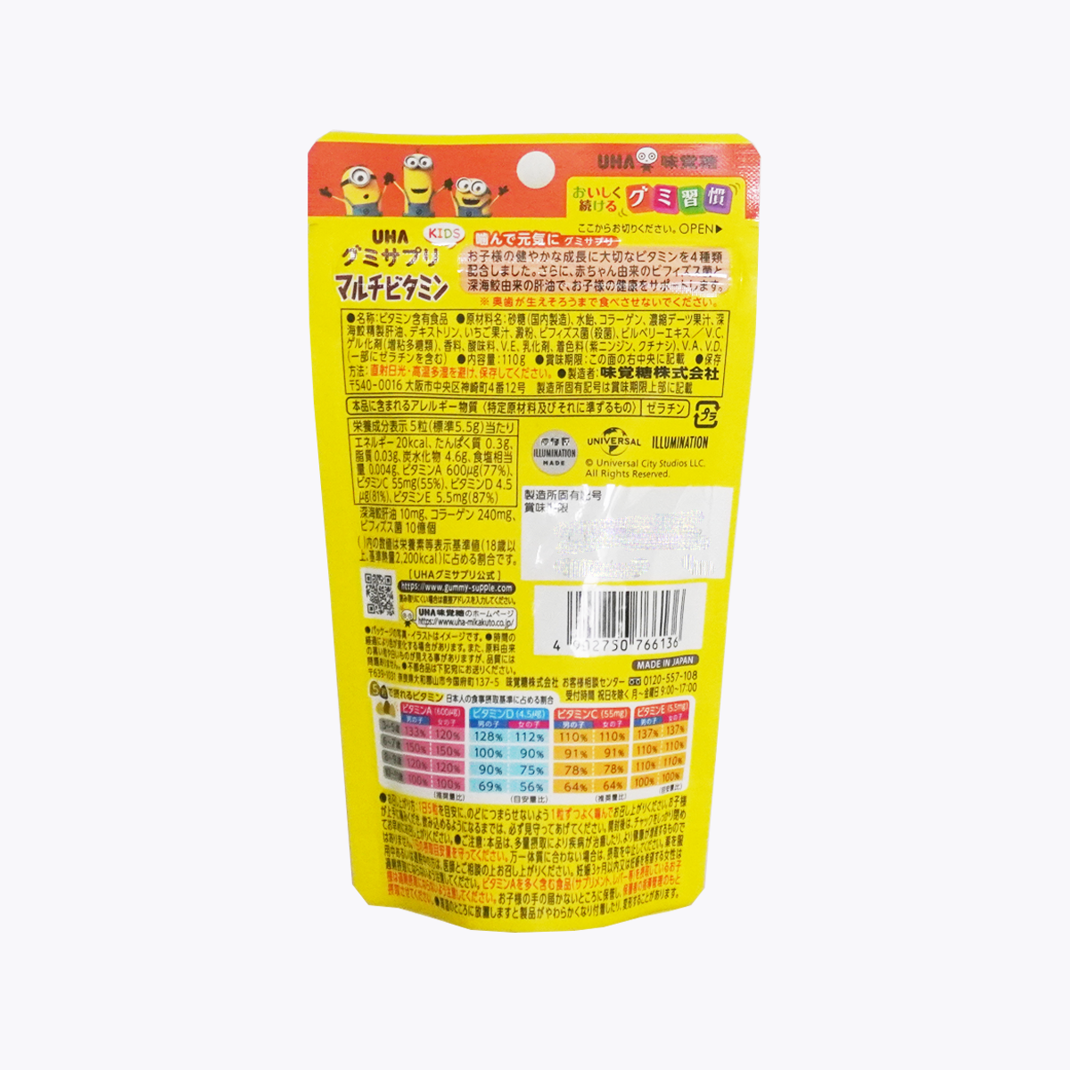 UHA 味覺糖 兒童 綜合維他命軟糖 藍莓優格&草莓優格風味 100粒 20日分