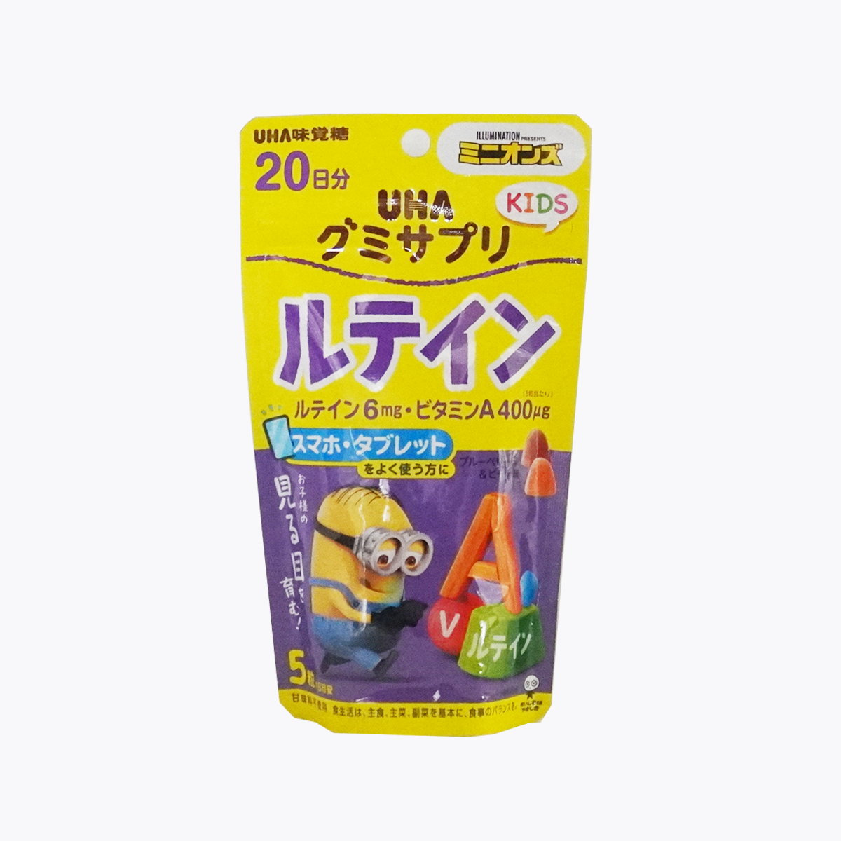 UHA 味覺糖 兒童 葉黃素軟糖 藍莓&水蜜桃風味 100粒 20日分