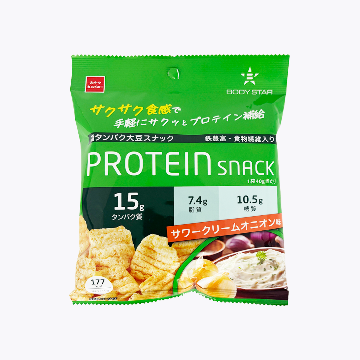 優雅食 BODYSTAR 高蛋白大豆零食 酥脆口感 酸奶油洋蔥口味 含鐵、膳食纖維 40g