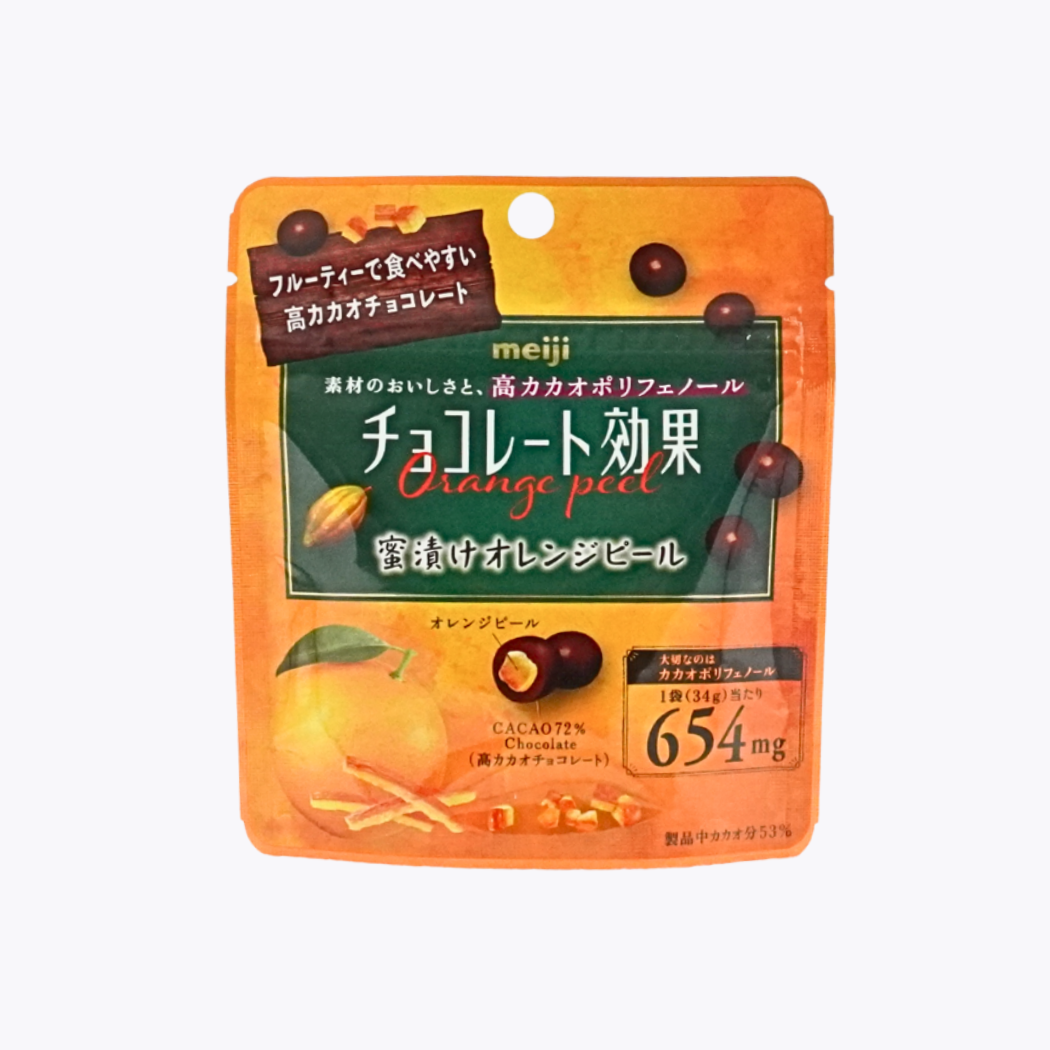 明治 巧克力效果 CACAO 72% 蜜漬橙皮夾心巧克力球 34g