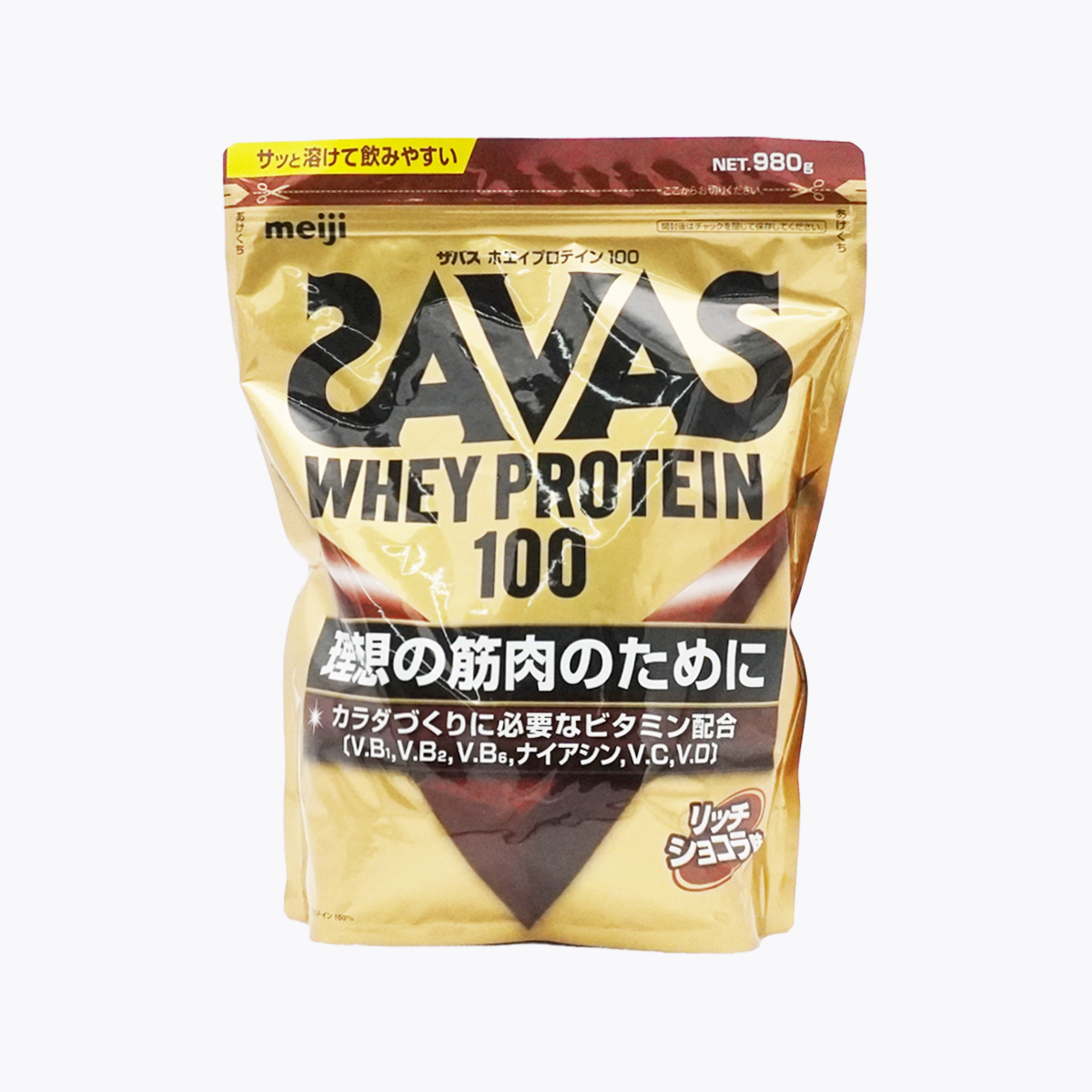 明治 SAVAS 乳清蛋白粉100 濃郁巧克力風味 980g