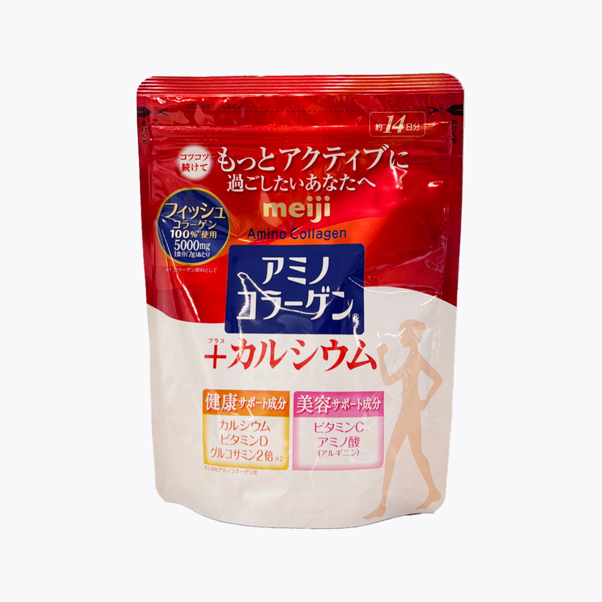 明治 膠原蛋白粉 加鈣 補充包 98g 約14日分