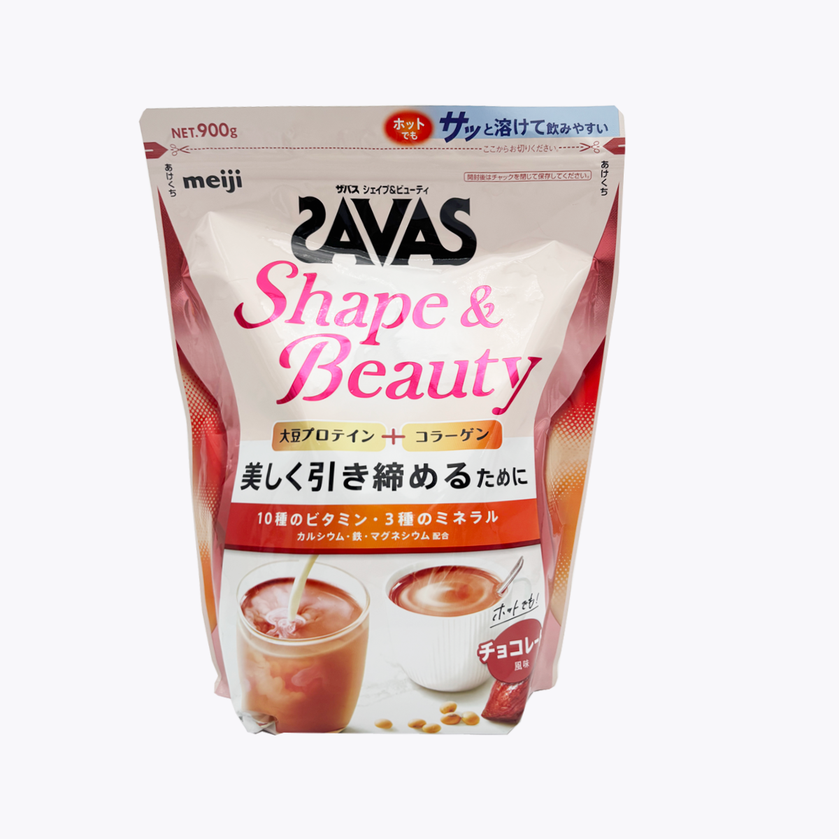 明治 SAVAS 女性專用美體增肌 大豆蛋白粉 膠原蛋白 巧克力口味 900g 約45餐份