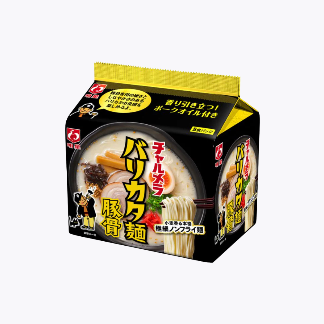 明星食品 Charumera Barikata 豚骨風味極硬拉麵 袋裝泡麵 97g×5包
