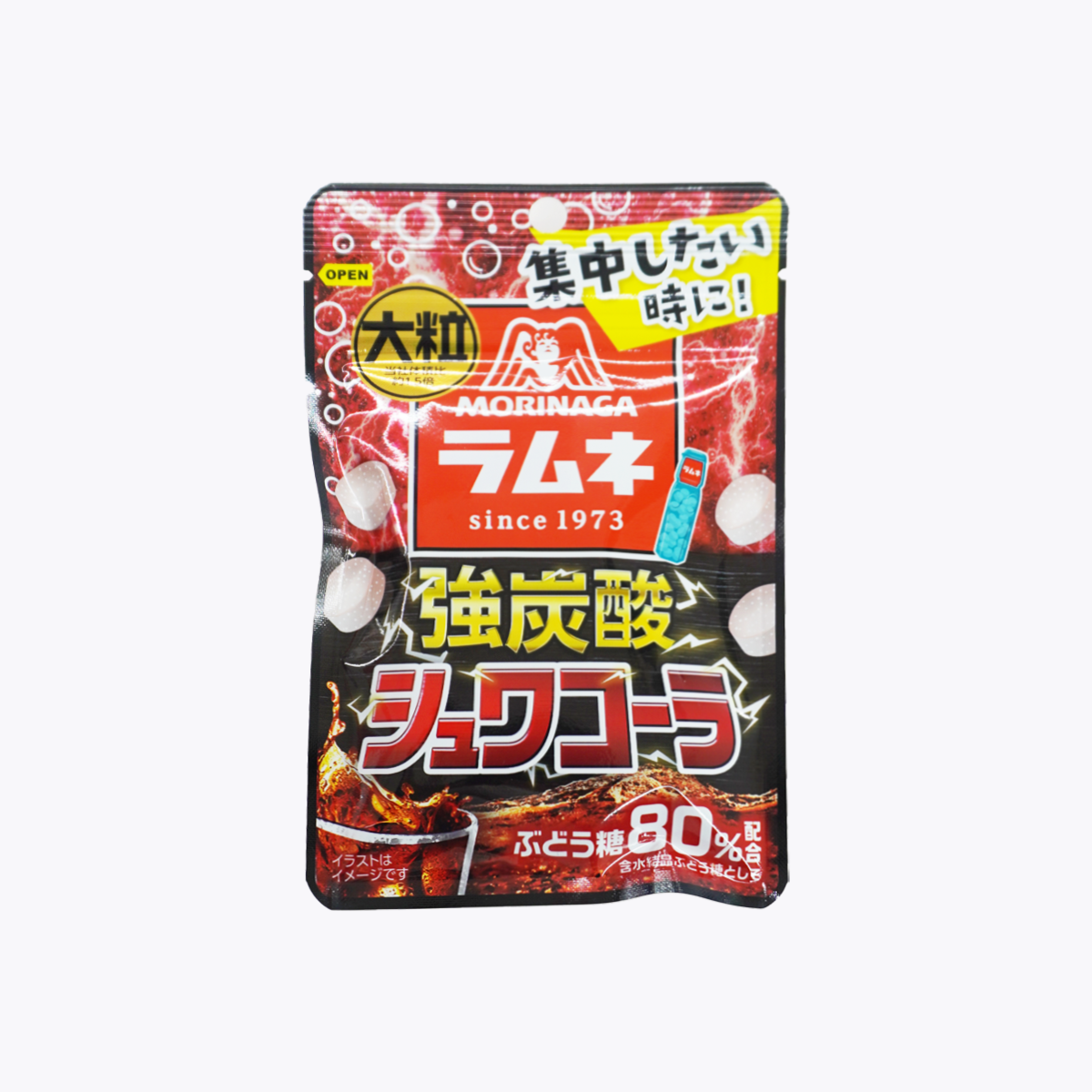 森永製菓 大粒彈珠汽水糖錠 強碳酸可樂口味 25g