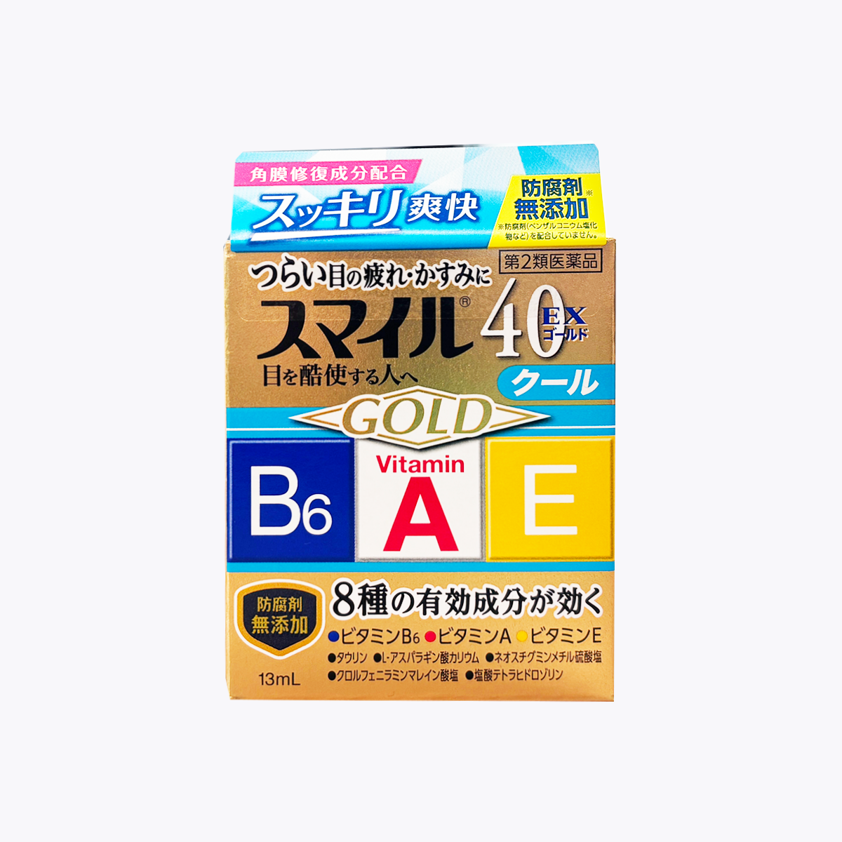 【第2類醫藥品】LION 獅王 獅美露 SMILE40 EX Gold Cool 清涼眼藥水 緩解眼睛疲勞 視線模糊 13ml