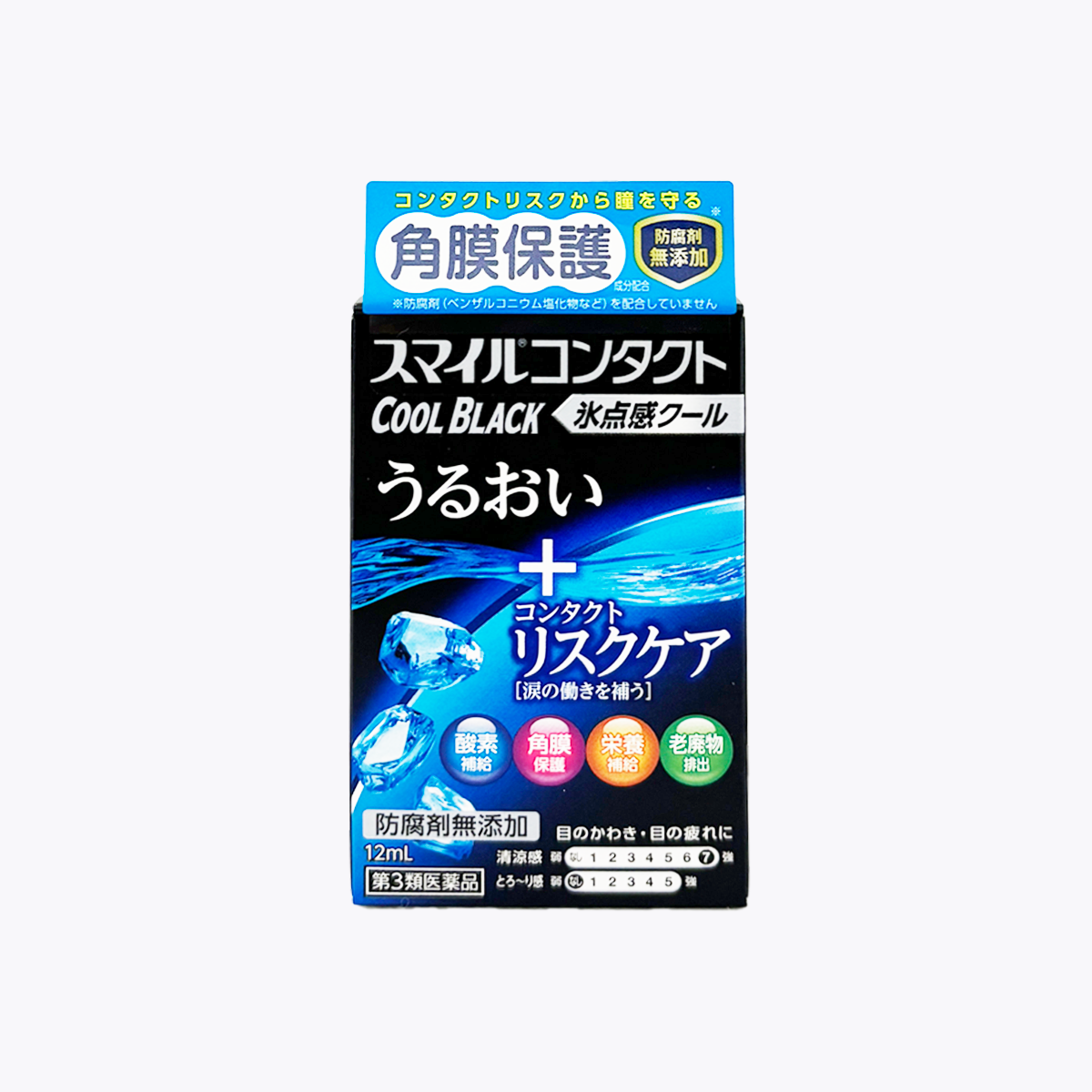 【第3類醫藥品】LION 獅王 獅美露 Smile Contact Cool Black 隱形眼鏡用 冰爽感 緩解乾澀疲勞 眼藥水 12ml