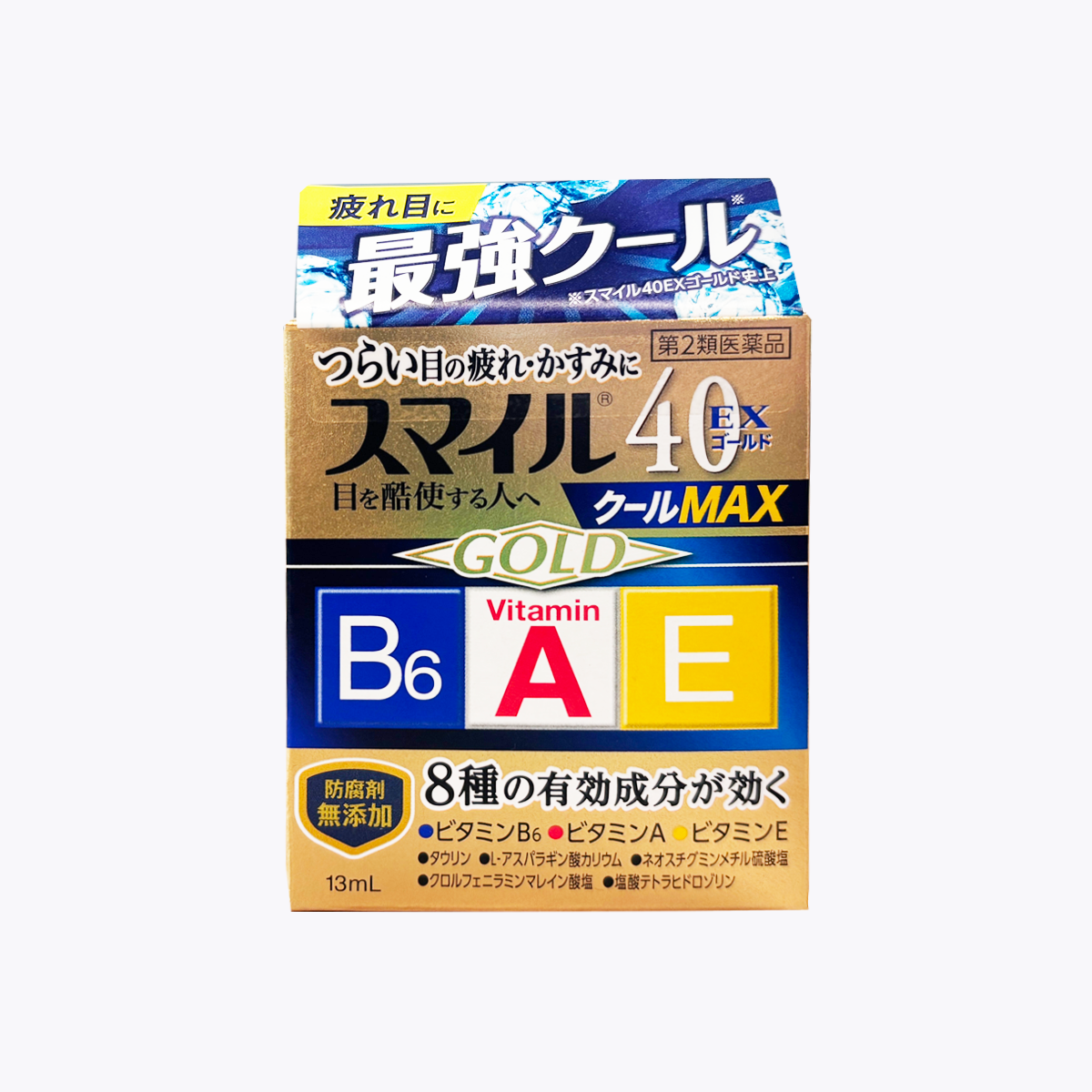 【第2類醫藥品】LION 獅王 獅美露 SMILE40 EX Gold Cool Max 勁涼眼藥水 緩解眼睛疲勞 視線模糊 13ml