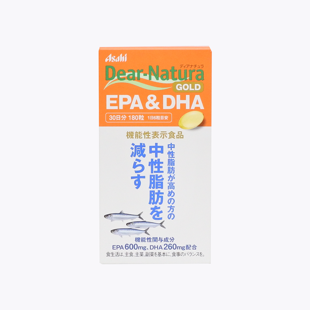 【機能性表示食品】Asahi 朝日 Dear-Natura GOLD EPA&DHA 180粒 30日分