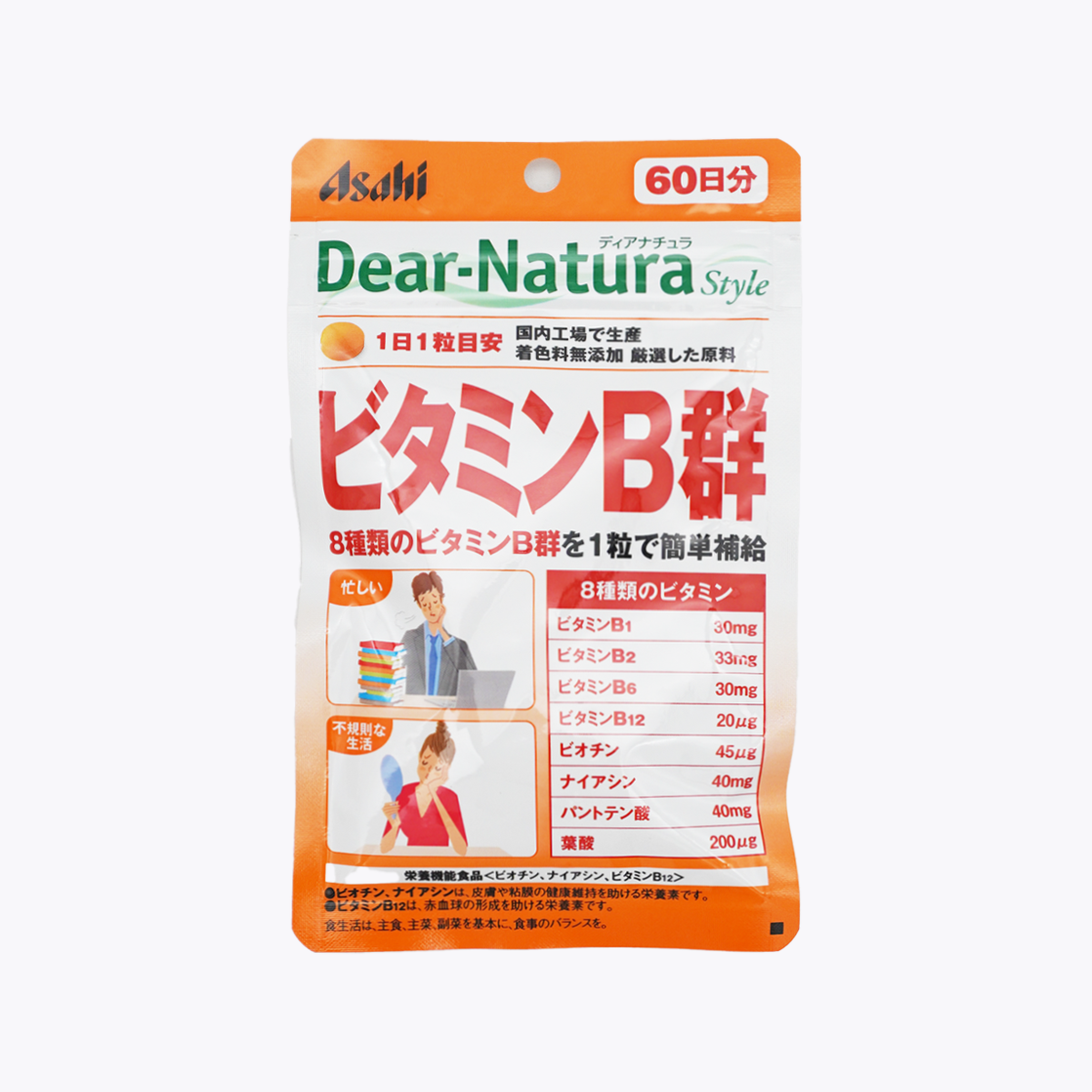【營養機能食品】Asahi 朝日 Dear-Natura Style 維他命B群 60粒 60日分