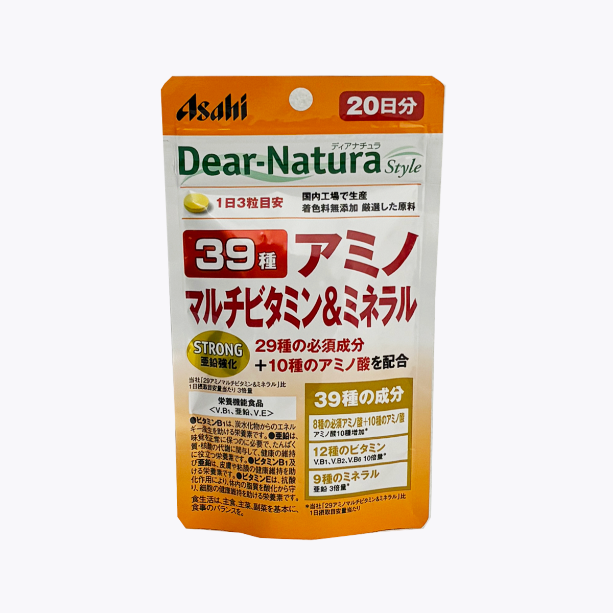 Asahi 朝日 Dear-Natura 39種成分 氨基酸+綜合維他命+礦物質 60粒 20日分