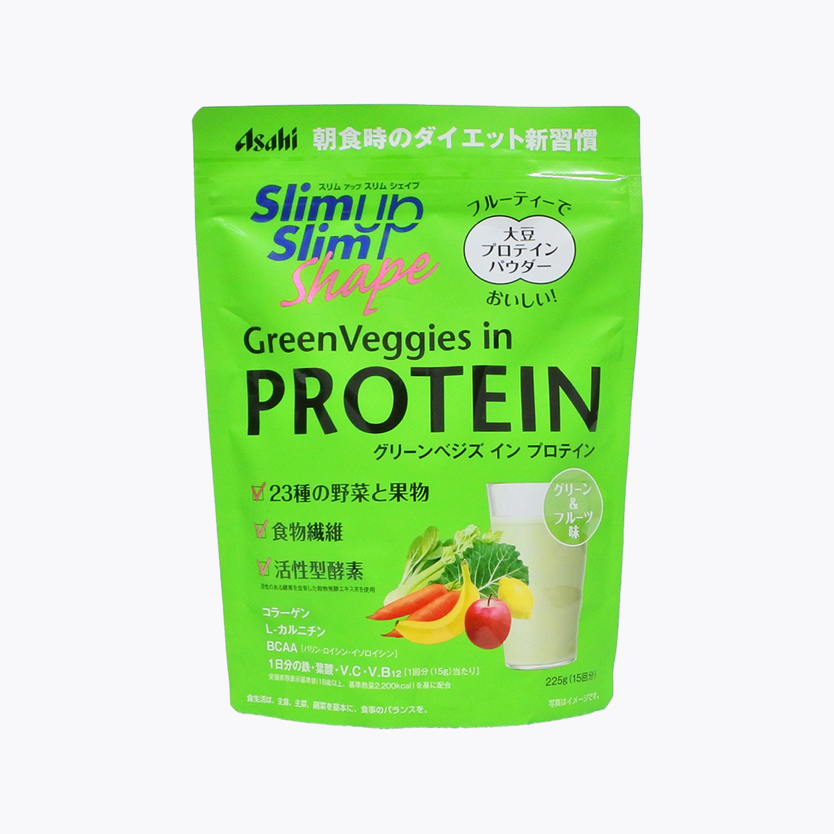Asahi 朝日 Slim up Slim Shape 綠色蔬果大豆蛋白粉(綜合蔬菜果味) 225g