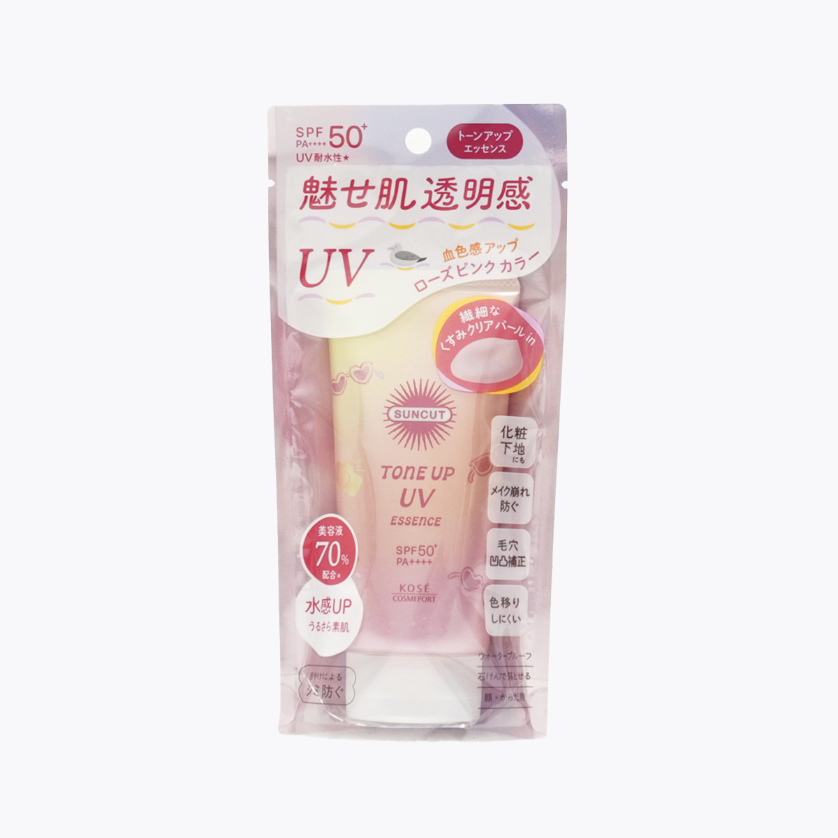KOSE SUNCUT TONE UP UV 曬可皙 亮膚潤色防曬精華 玫瑰粉 SPF50+/PA++++ 80g