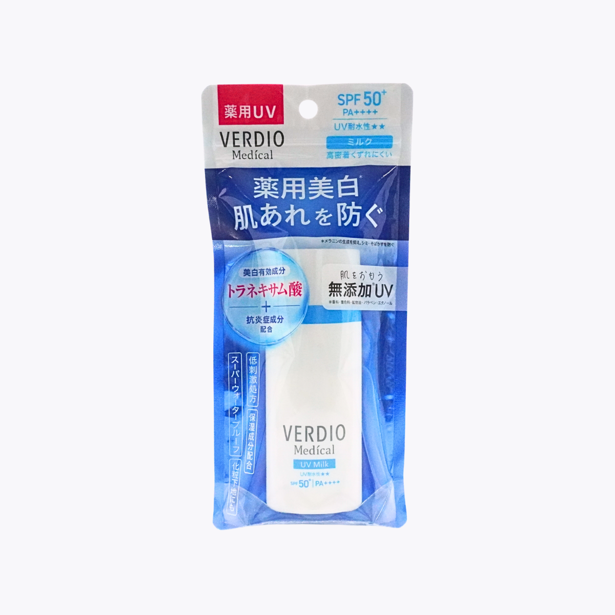 【醫藥部外品】近江兄弟 VERDIO 無添加 藥用美白UV防曬乳 臉部身體適用 SPF50+ PA++++ UV耐水性★★ 50ml