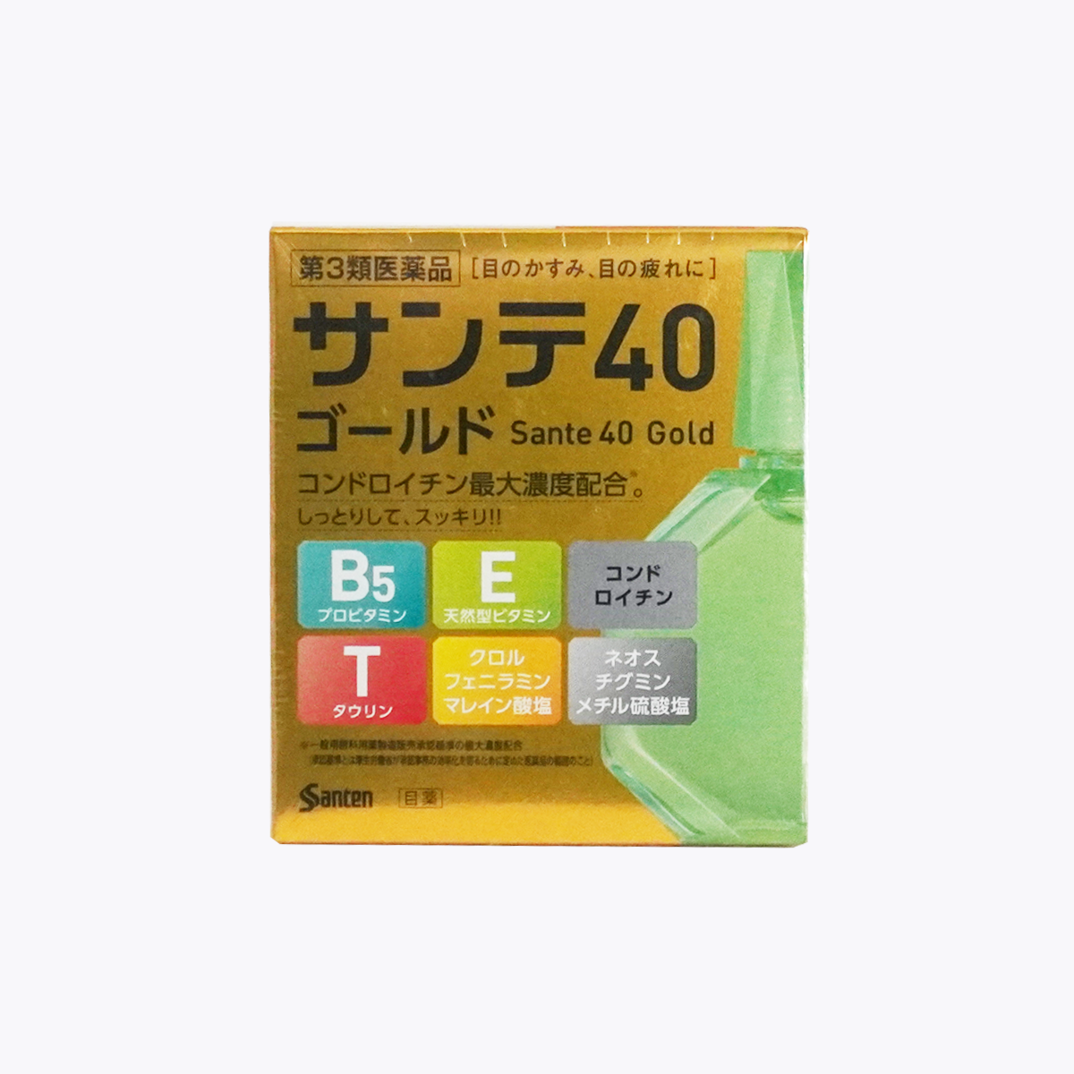 【第3類醫藥品】參天製藥 Sante 40® Gold 金潤修護眼藥水 視線模糊 眼疲勞 12ml