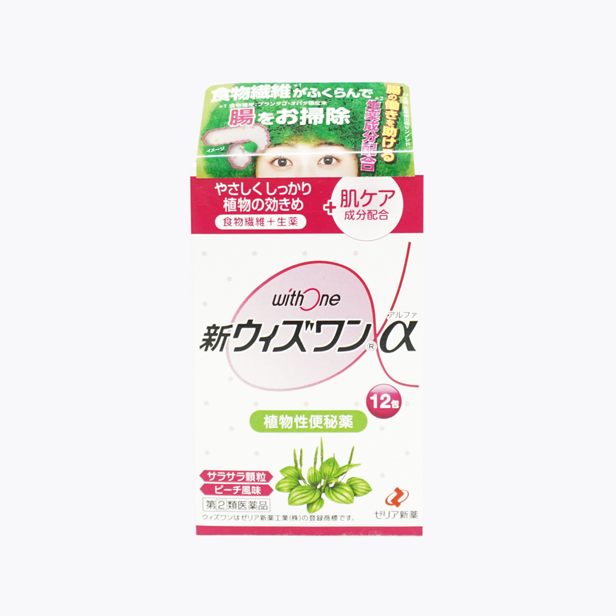 【指定第2類醫藥品】ZERIA新藥 New With One α 植物性便祕藥粉末型 桃子口味 12包