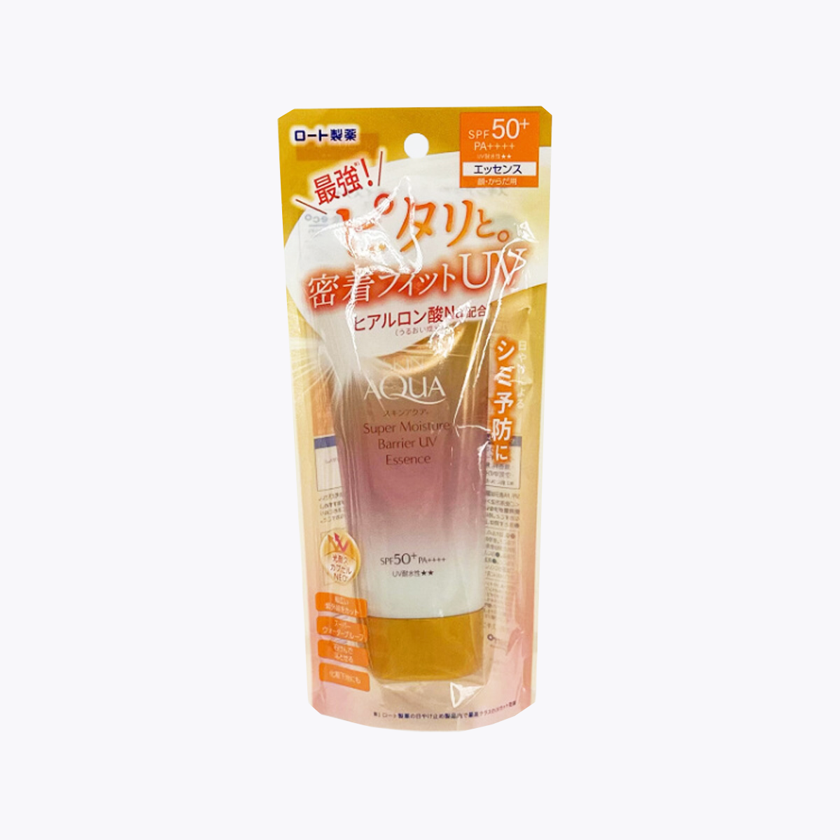 樂敦製藥SKIN AQUA 超水潤防護金瓶系列防曬精華SPF50+／PA++++ 70g