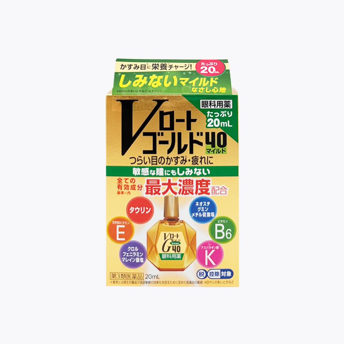【第3類醫藥品】樂敦製藥 ROHT GOLD40 溫和眼藥水 20ml