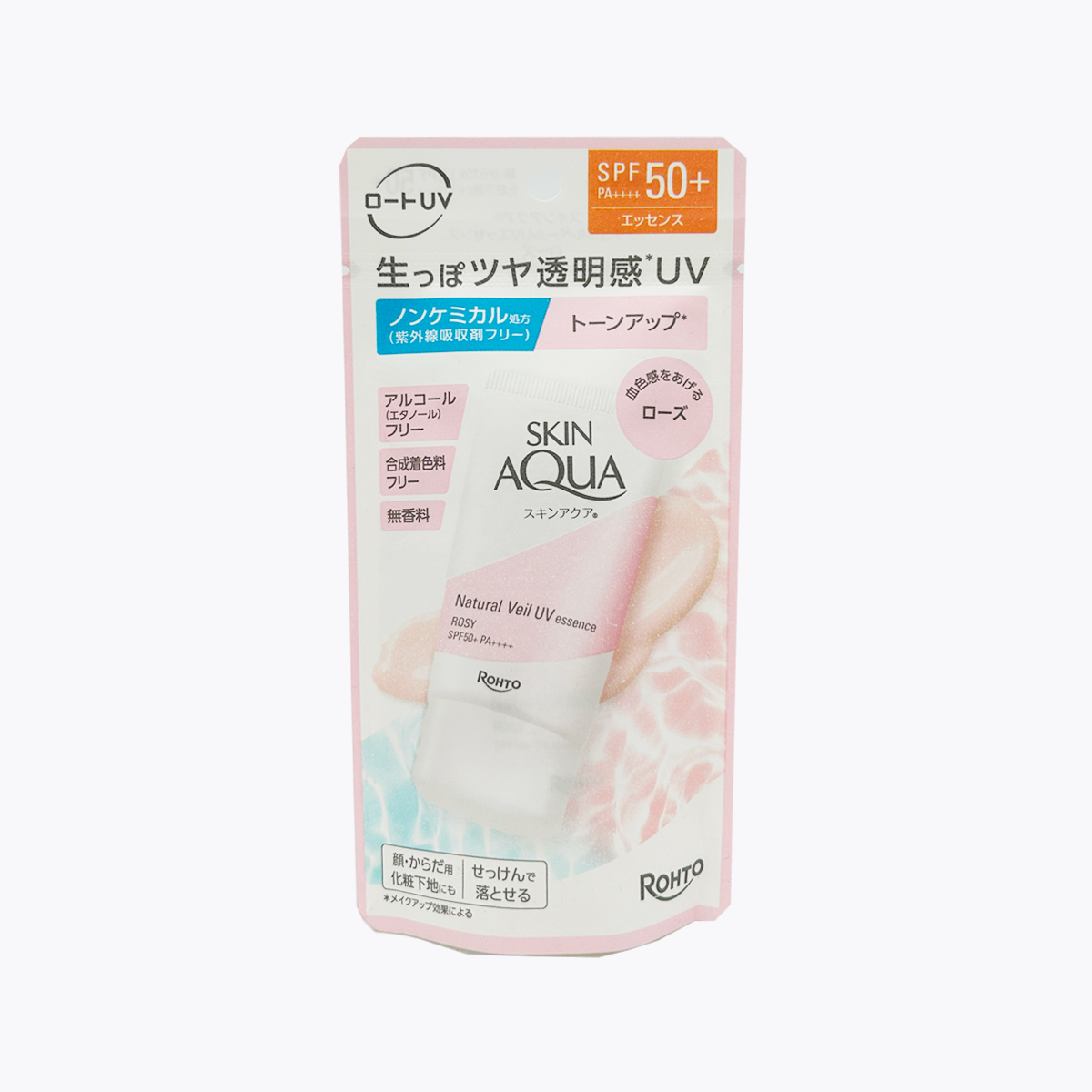 樂敦製藥 SKIN AQUA 透明感UV物理防曬霜 玫瑰粉 臉・身體用 修飾暗沉 SPF50+・PA++++ 50g