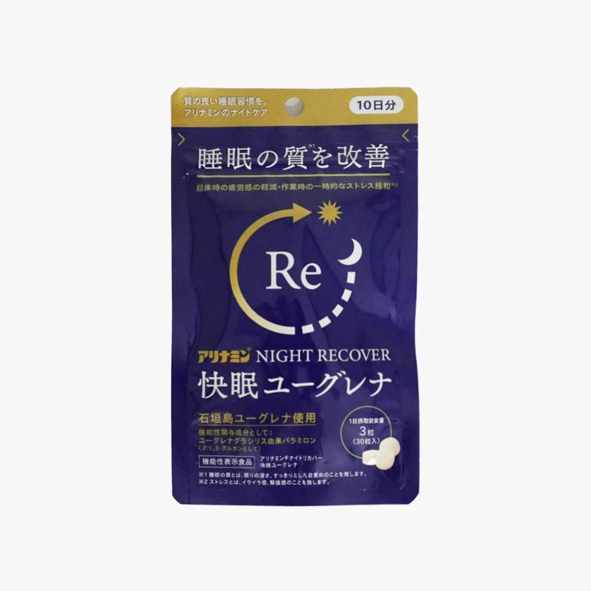 【機能性表示食品】武田 合利他命製藥 Night Recover 快眠EUGLENA 裸藻多醣 改善睡眠品質 30粒 10日分