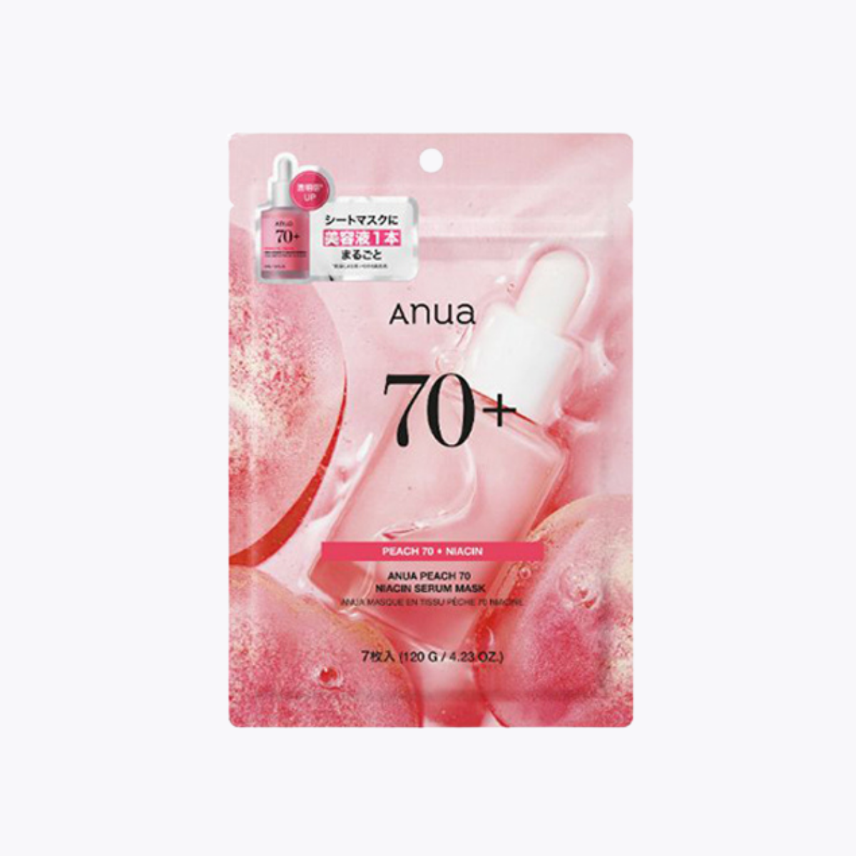 Anua 70%蜜桃煙醯胺亮白煥采精華面膜 7片