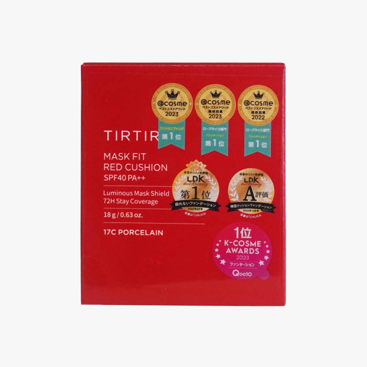 TIRTIR Mask Fit RED CUSHION 持久定妝光彩氣墊粉餅 17C Porcelain 粉白 SPF40 PA++ 18g