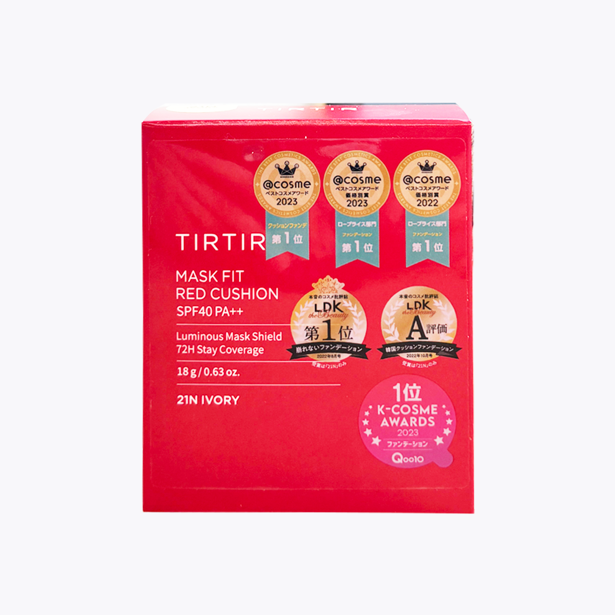 TIRTIR Mask Fit RED CUSHION 持久定妝光彩氣墊粉餅 21N Ivory 象牙白 SPF40 PA++ 18g