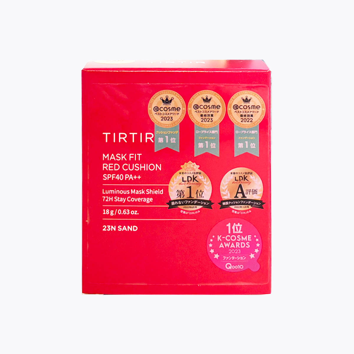 TIRTIR Mask Fit RED CUSHION 持久定妝光彩氣墊粉餅 23N Sand 米膚色 SPF40 PA++ 18g