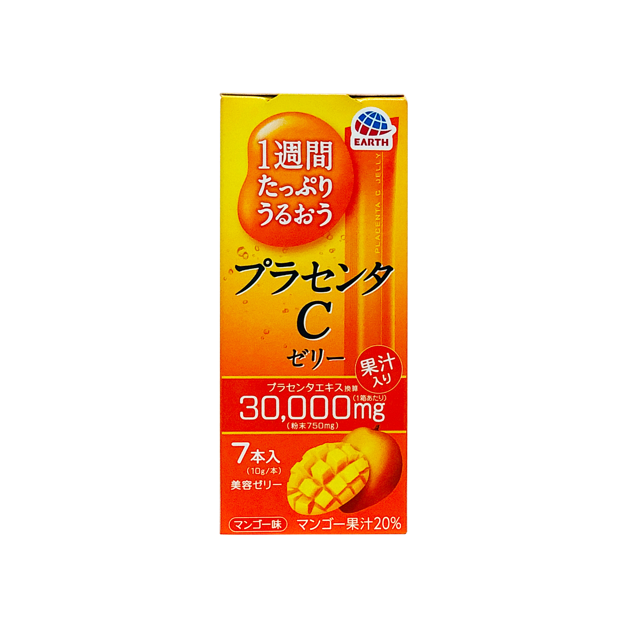 EARTH 地球製藥 胎盤素果凍條 1週份 芒果味 10g×7條