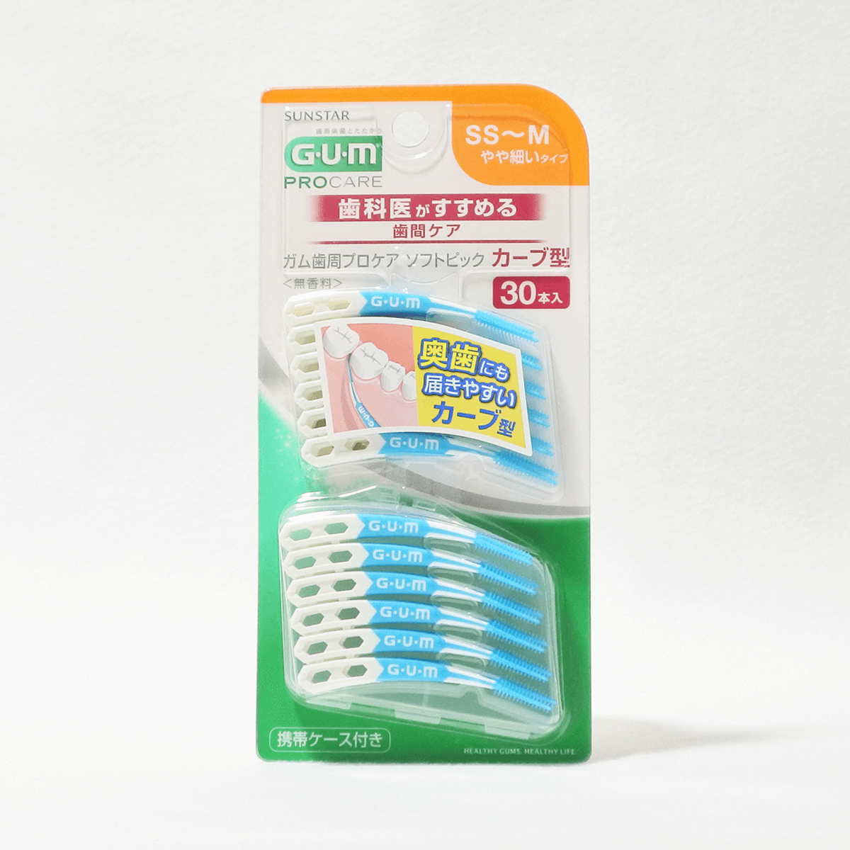 GUM 牙周護理軟式弧形牙間刷 SS-M 30入